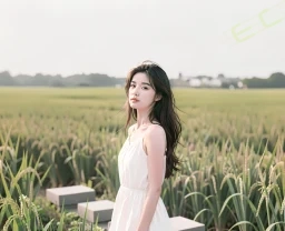 发丝拂过稻穗